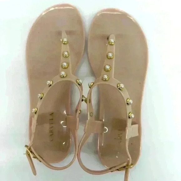 CARVELA GOLDIE PEARLY STUD JELLY SANDALS KIDS PEARL EMBELLISHED SIZE 3 - Picture 3 of 6